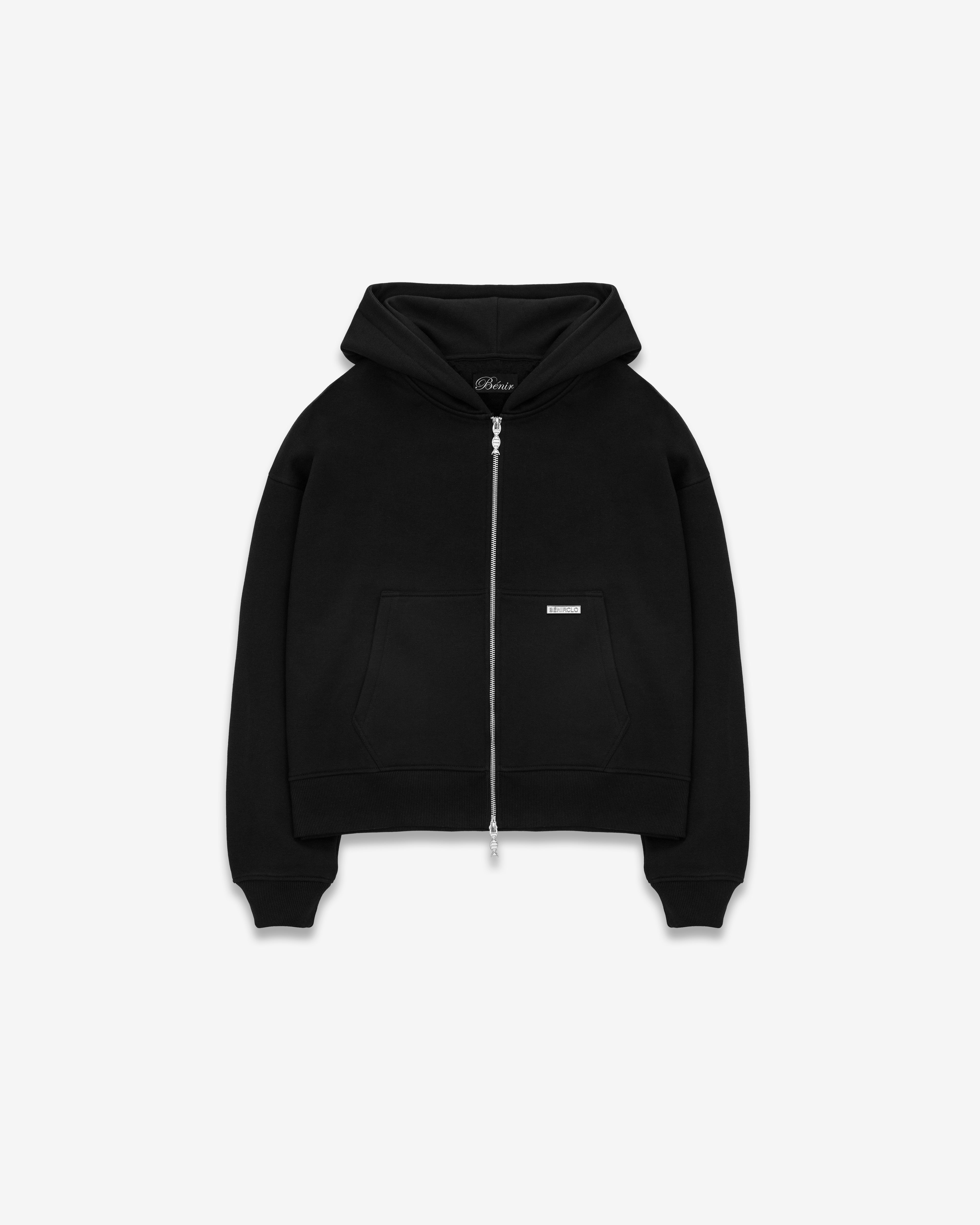 Double Zip Hoodie Black – Benir Clothing - Main Image