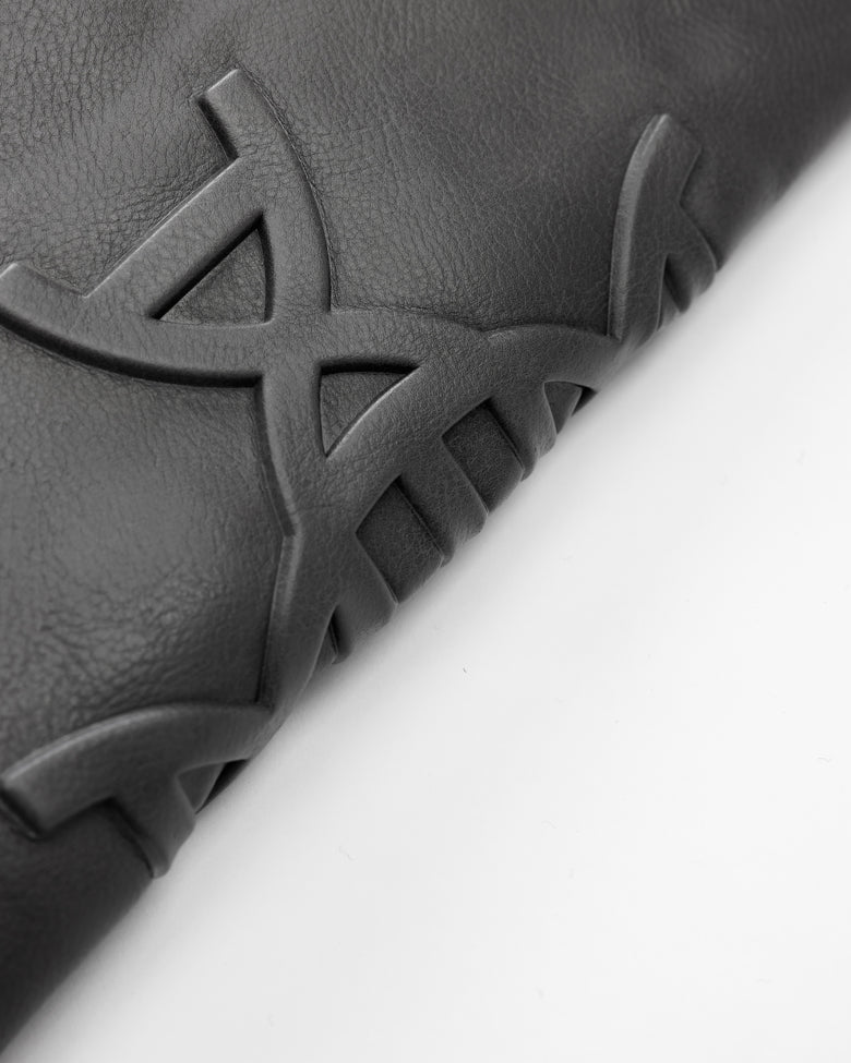 Authentic leather Noir Varsity Jacket - Blackout