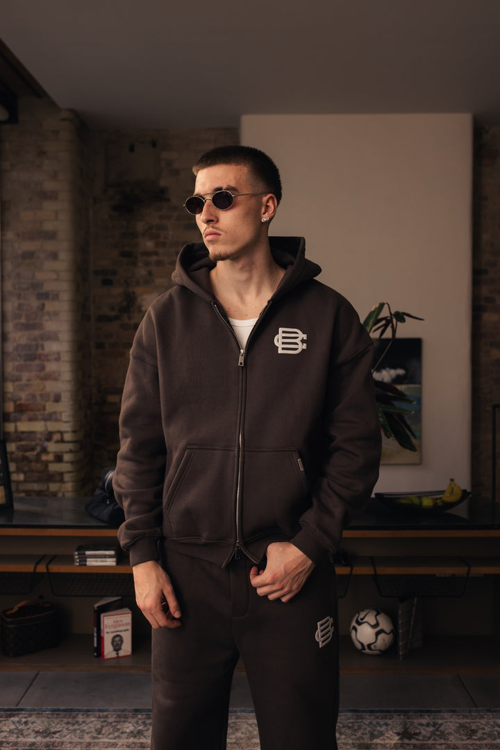 Bénir Club Basics Zip Hoodie - Mocha