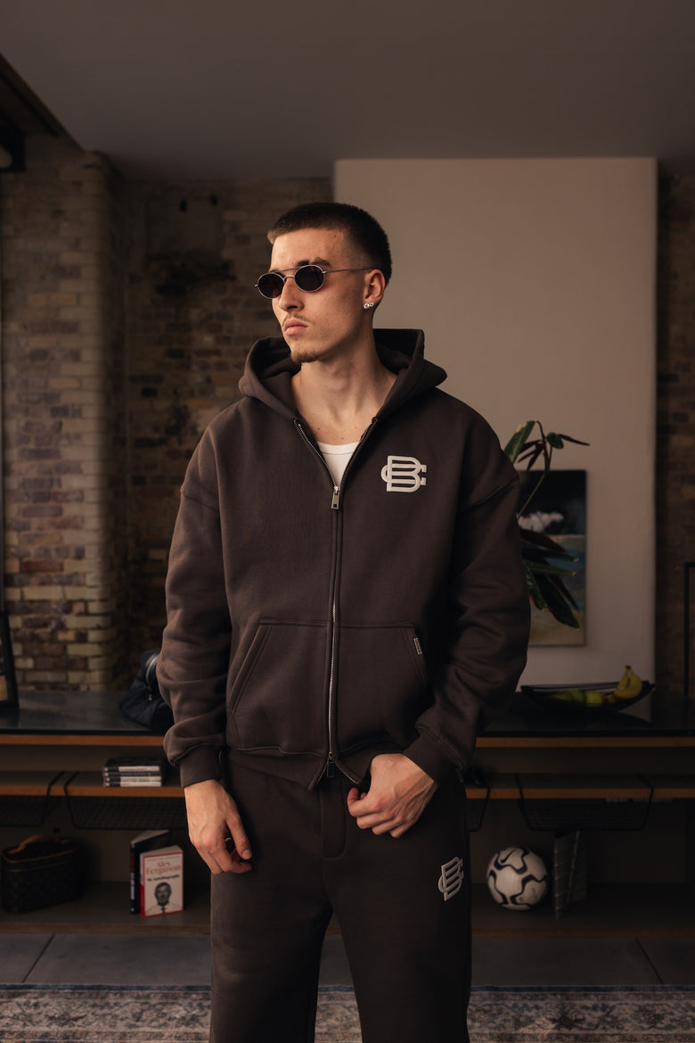 Club Basics Zip Hoodie - Mocha