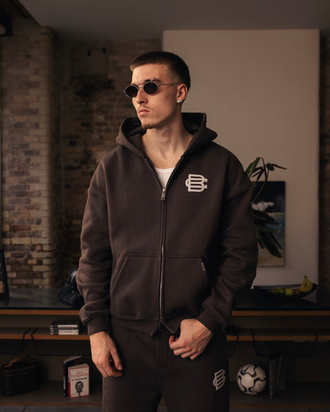 Club Basics Zip Hoodie - Mocha