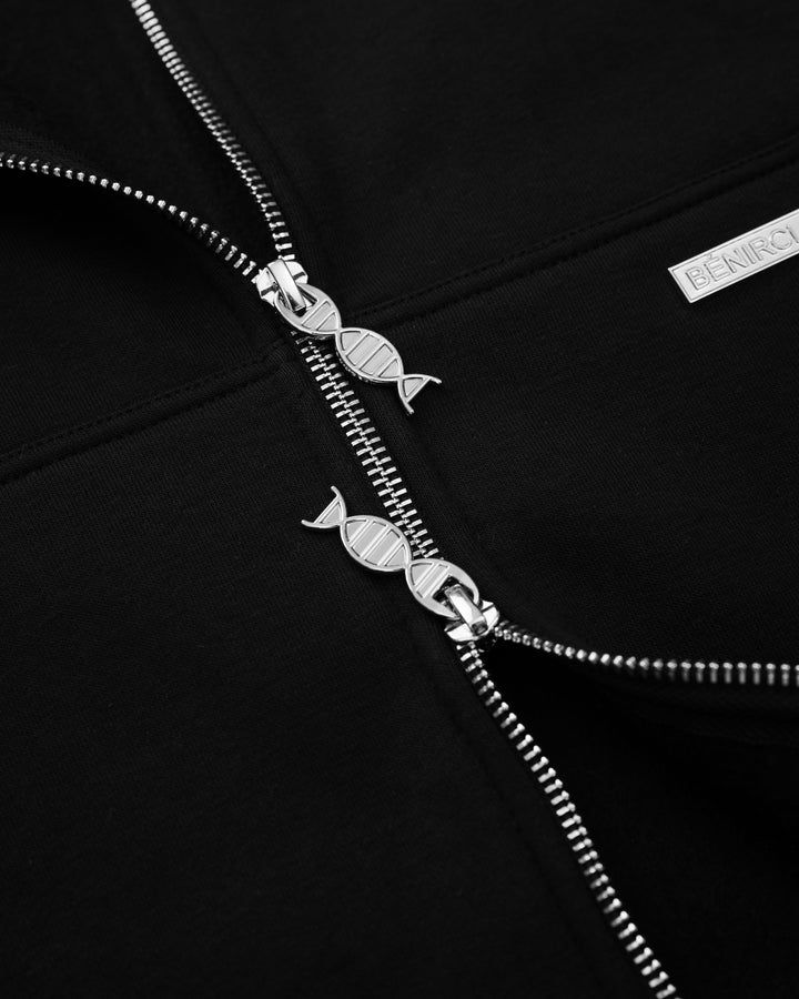 Double Zip Hoodie - Black