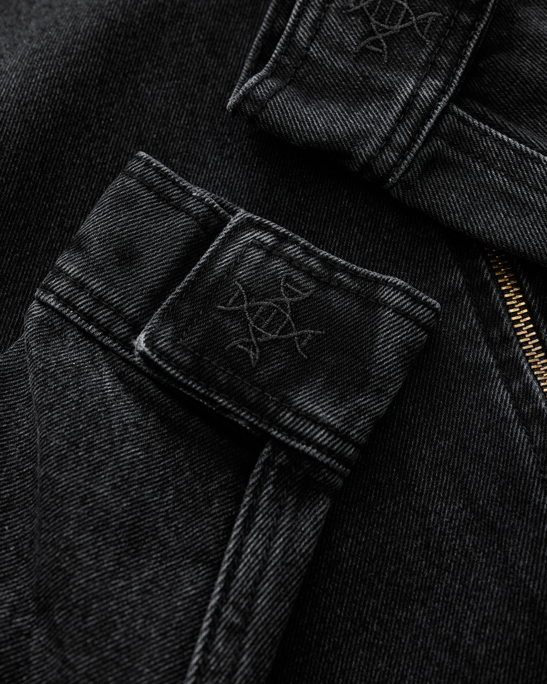 Denim Zip Hoodie - Blackout