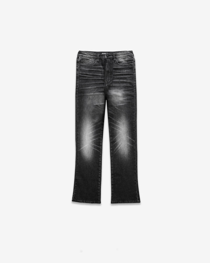 Flare Blazed Denim - Washed Black