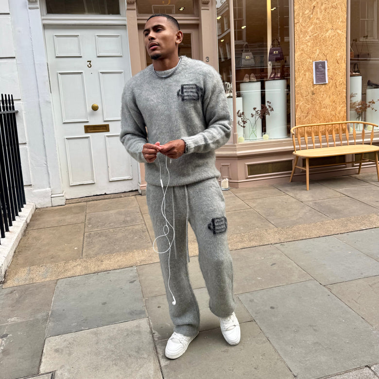 Mohair Knit BC Jogger - Light Grey