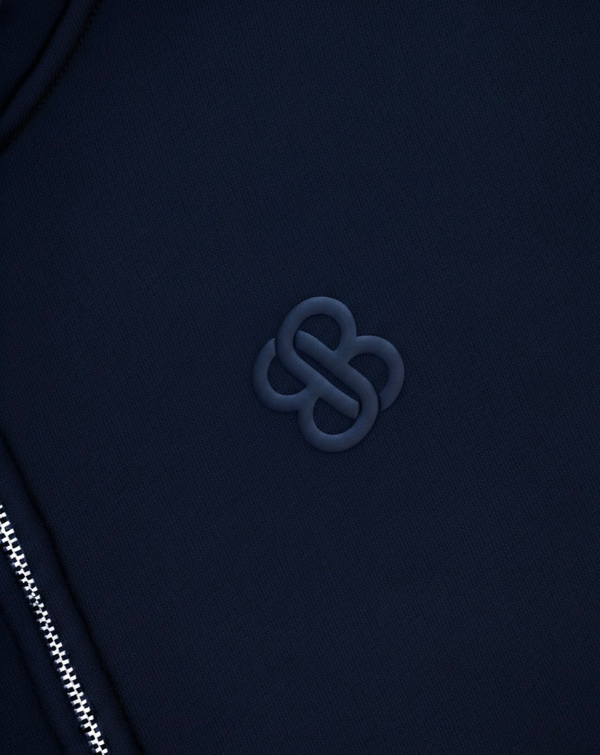 Bénir Club Basics Zip Hoodie - Navy