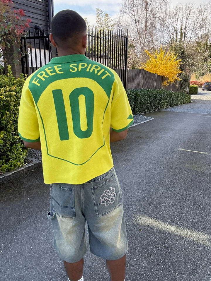 04 dinho inspired knit Jersey - Yellow