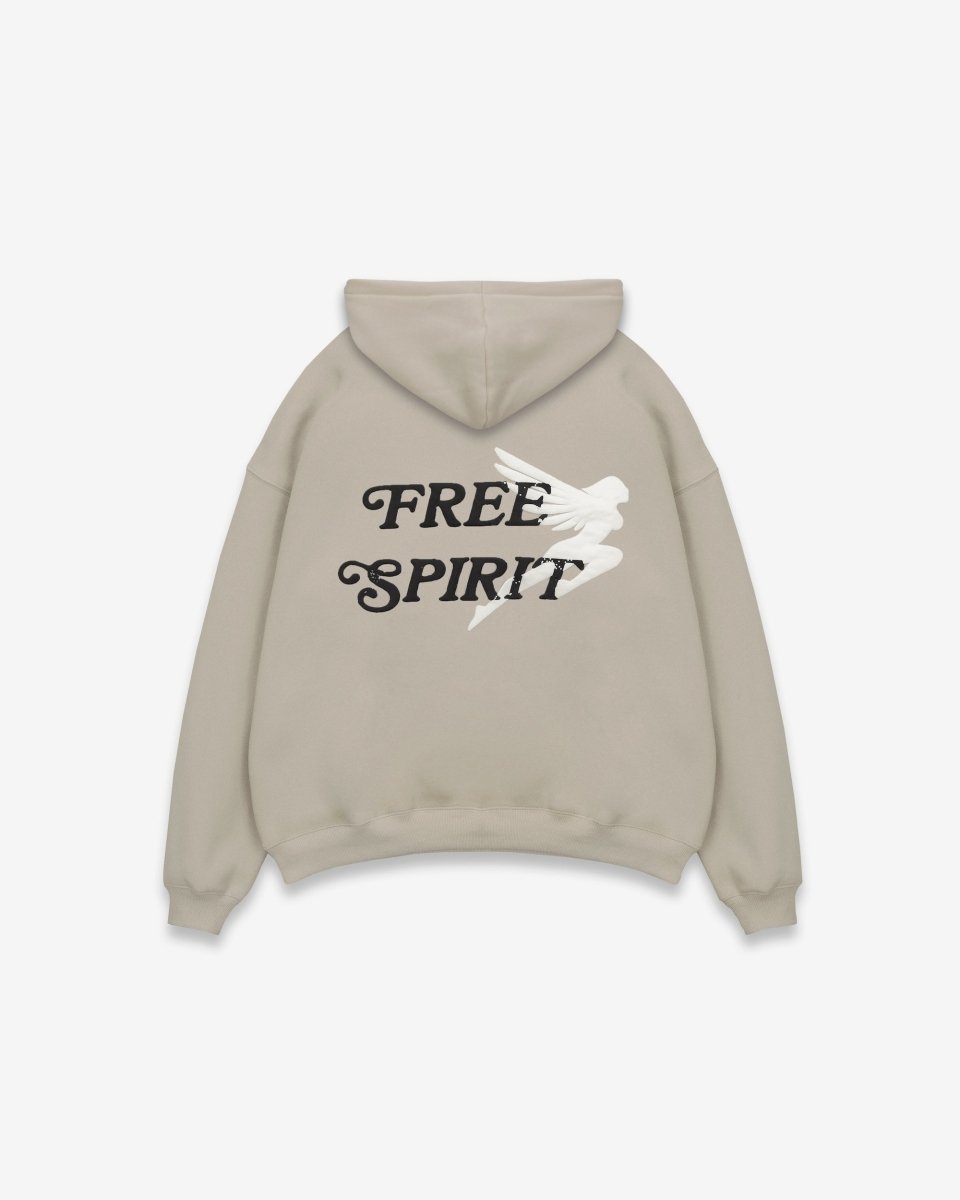 Sudadera con capucha y cremallera Free Spirit - Beige piedra