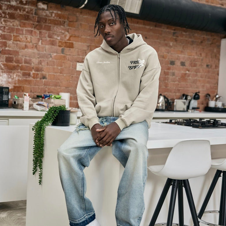 Free Spirit Zip Hoodie - Stone Beige