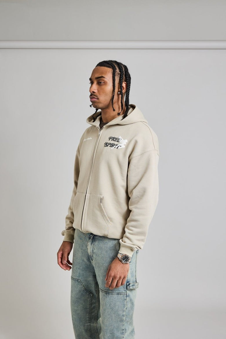 Free Spirit Zip Hoodie - Stone Beige