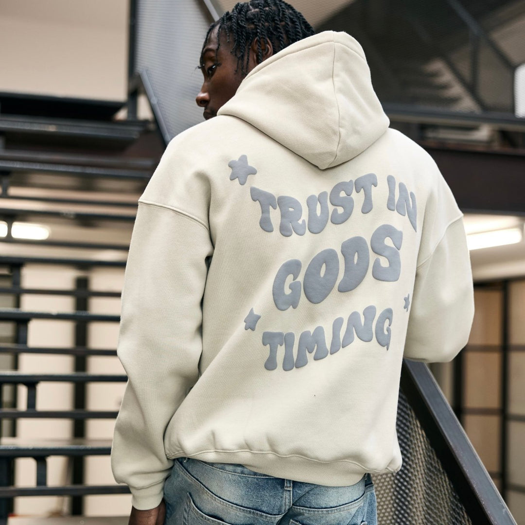 Gods Timing Hoodie Stone