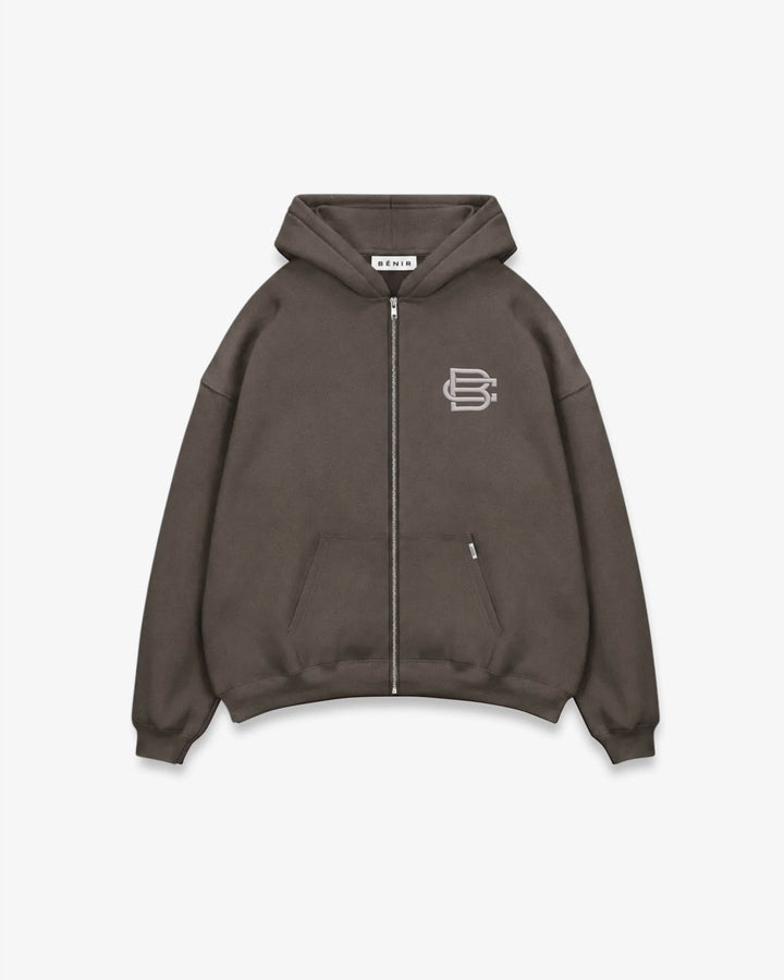 Bénir Club Basics Zip Hoodie - Mocha