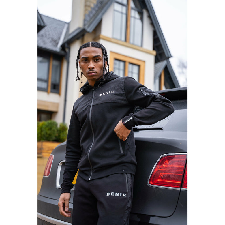 Sweat à capuche zippé Tech - Noir