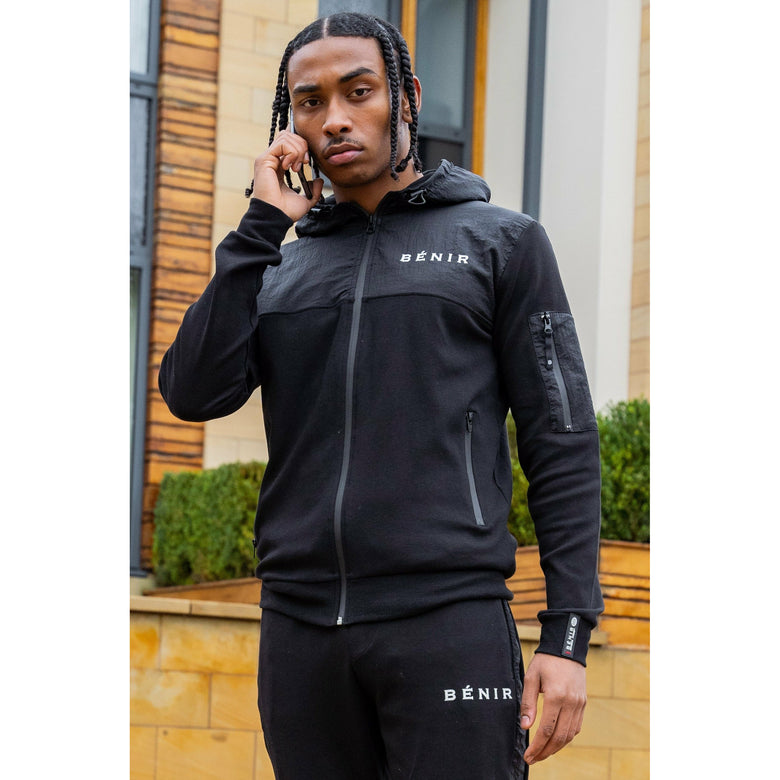 Sweat à capuche zippé Tech - Noir